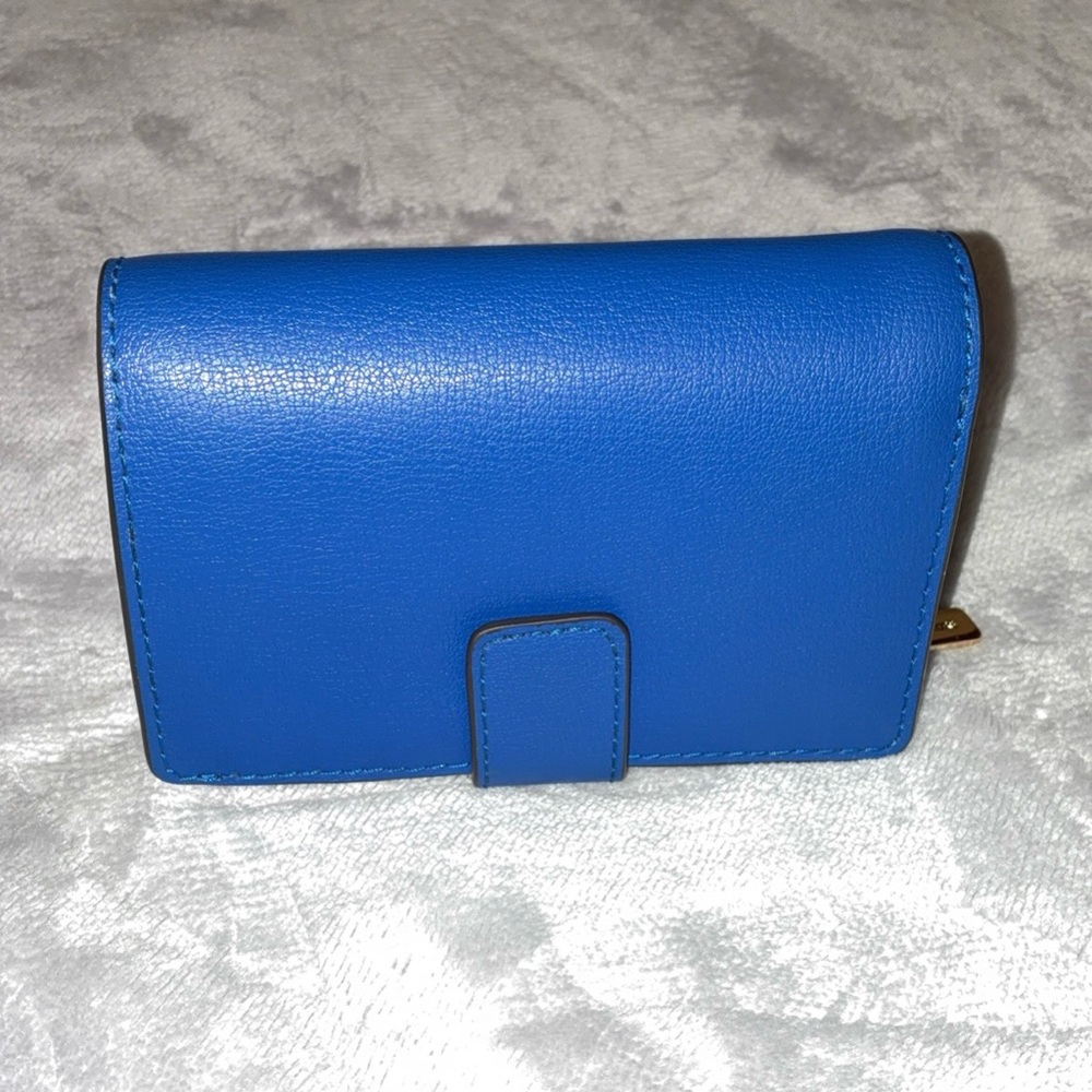 Michael Kors Royal Blue Bifold Wallet with Zipper Dual Coin Pouch - Picture 2 of 8
